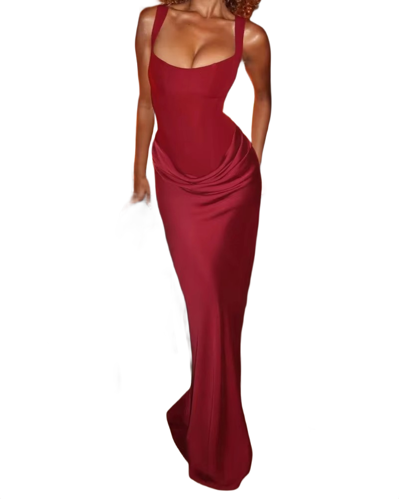 Brookmonts Women’s Halter Dress – Slim Fit Sleeveless Pleated Party Dress
