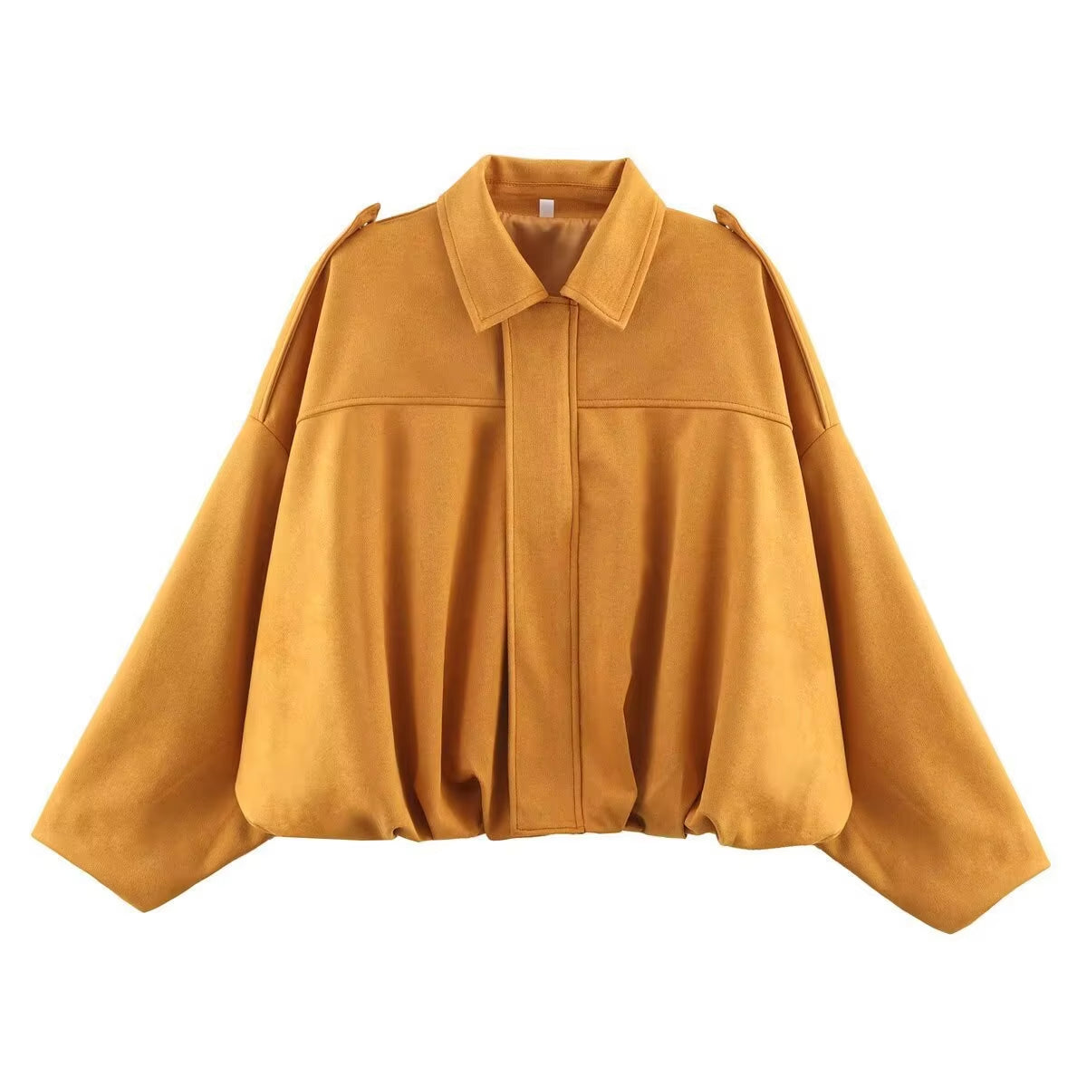 Brookmonts Women's Suede Bomber Jacket – Loose Fit Vintage Zip-Up Coat