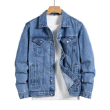 Men’s Blue Denim Jacket – Casual Multi-Pocket Streetwear