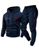 Men’s Hooded Sportswear Set – Printed Sweatshirt & Jogger Trousers