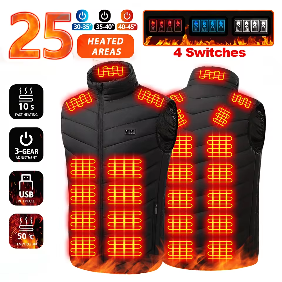 Brookmonts Unisex Heated Vest – 25-Zone Fast Heating Thermal Outdoor
