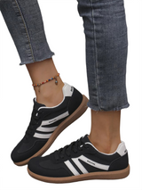Brookmonts Women’s Casual Sneakers – Lace-Up Mixed Colour PU Leather Shoes