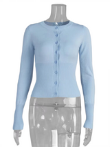 Brookmonts Women’s Knit Cardigan Top – Long Sleeve Ribbed Cropped