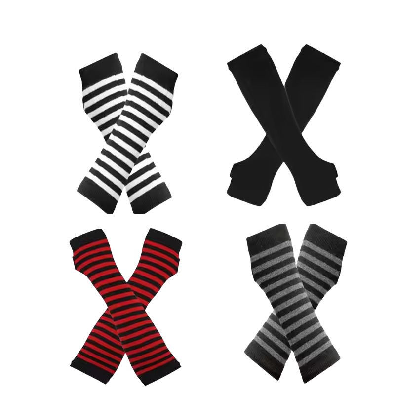 Brookmonts Women’s Knitted Arm Warmers – Y2K Elbow-Length Sleeves