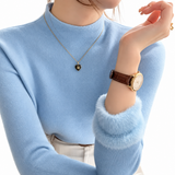 Brookmonts Women’s Fleece Lined Sweater – Mock Neck Knit Pullover