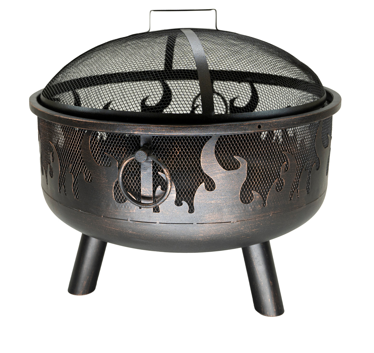 MR. BAR-B-Q Black Wood burning fire pit with Flames