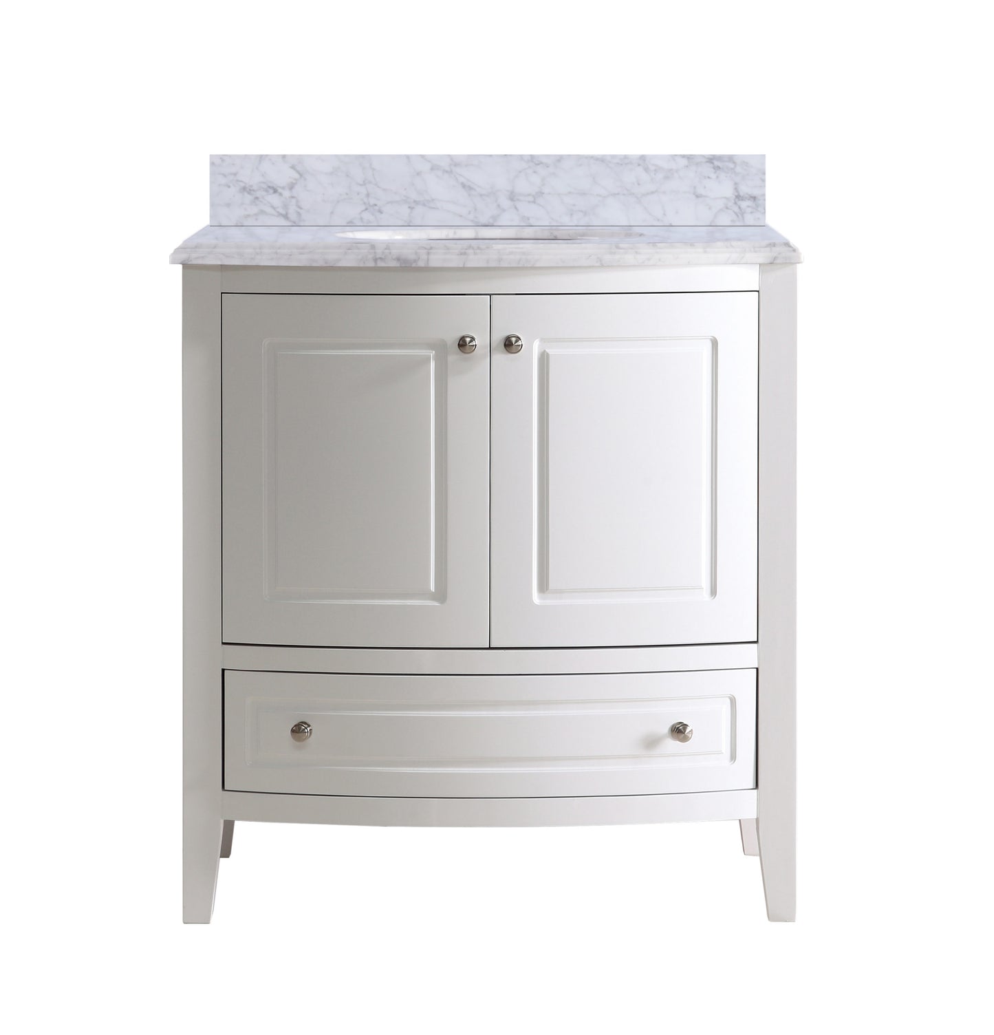 Laviva -Estella 32" White Bathroom Vanity with White Carrara Marble Countertop
