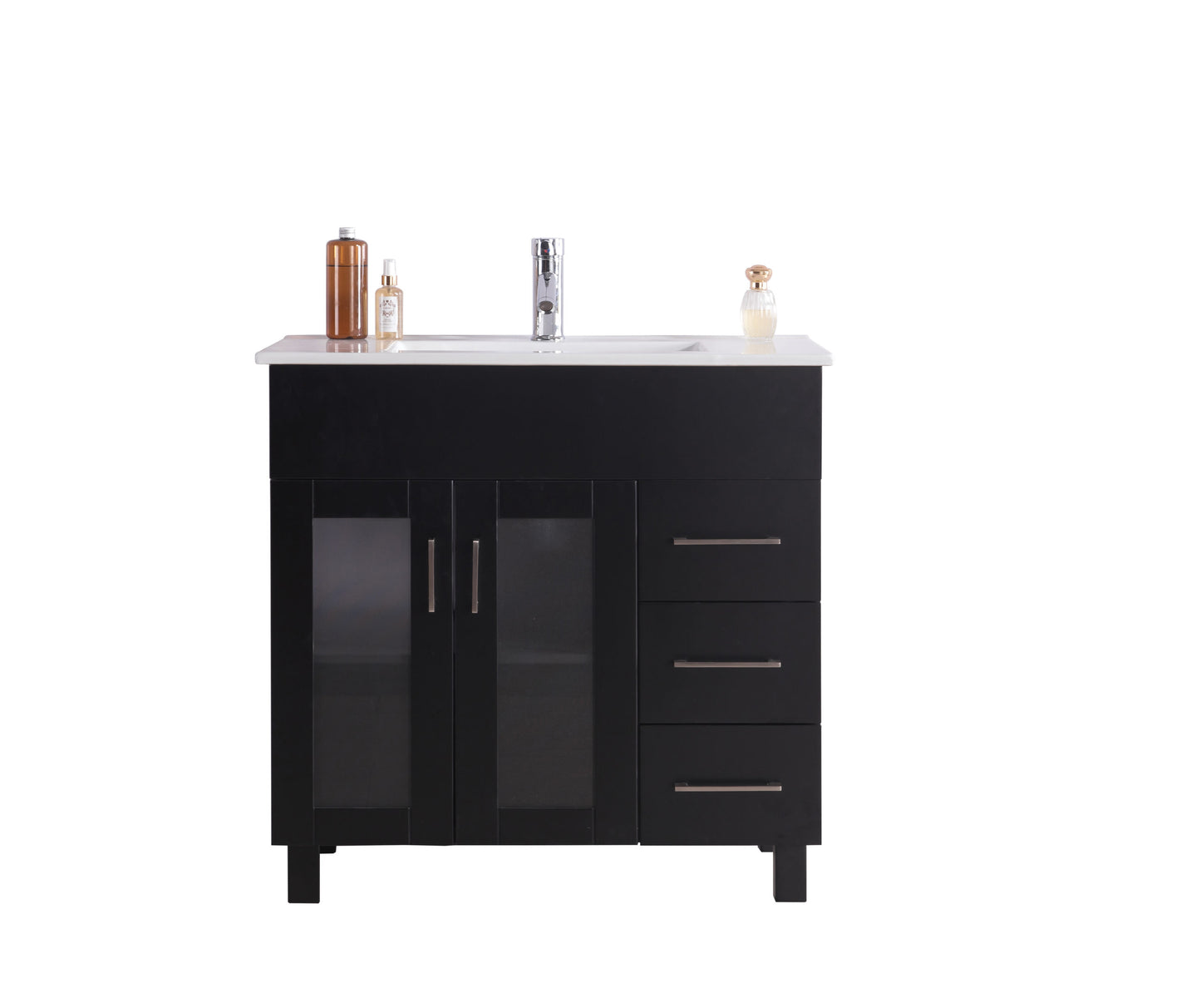 Laviva - Nova 36" Espresso Bathroom Vanity with White Ceramic Basin Countertop