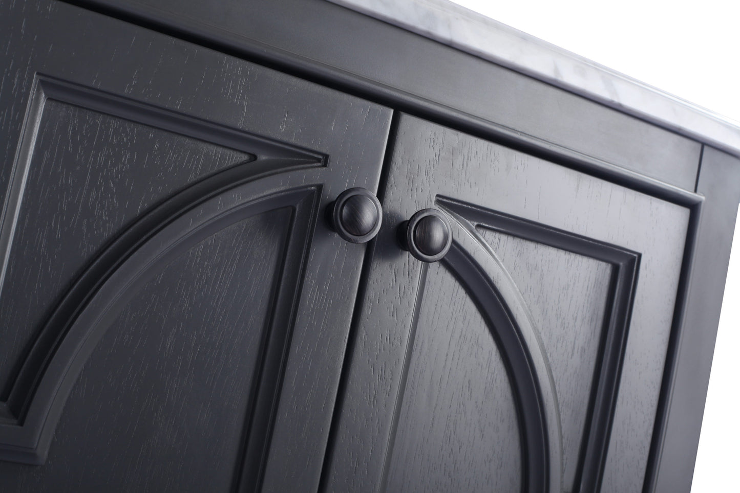 Laviva - Odyssey 24" Maple Grey Bathroom Vanity with Matte Black VIVA Stone Solid Surface Countertop