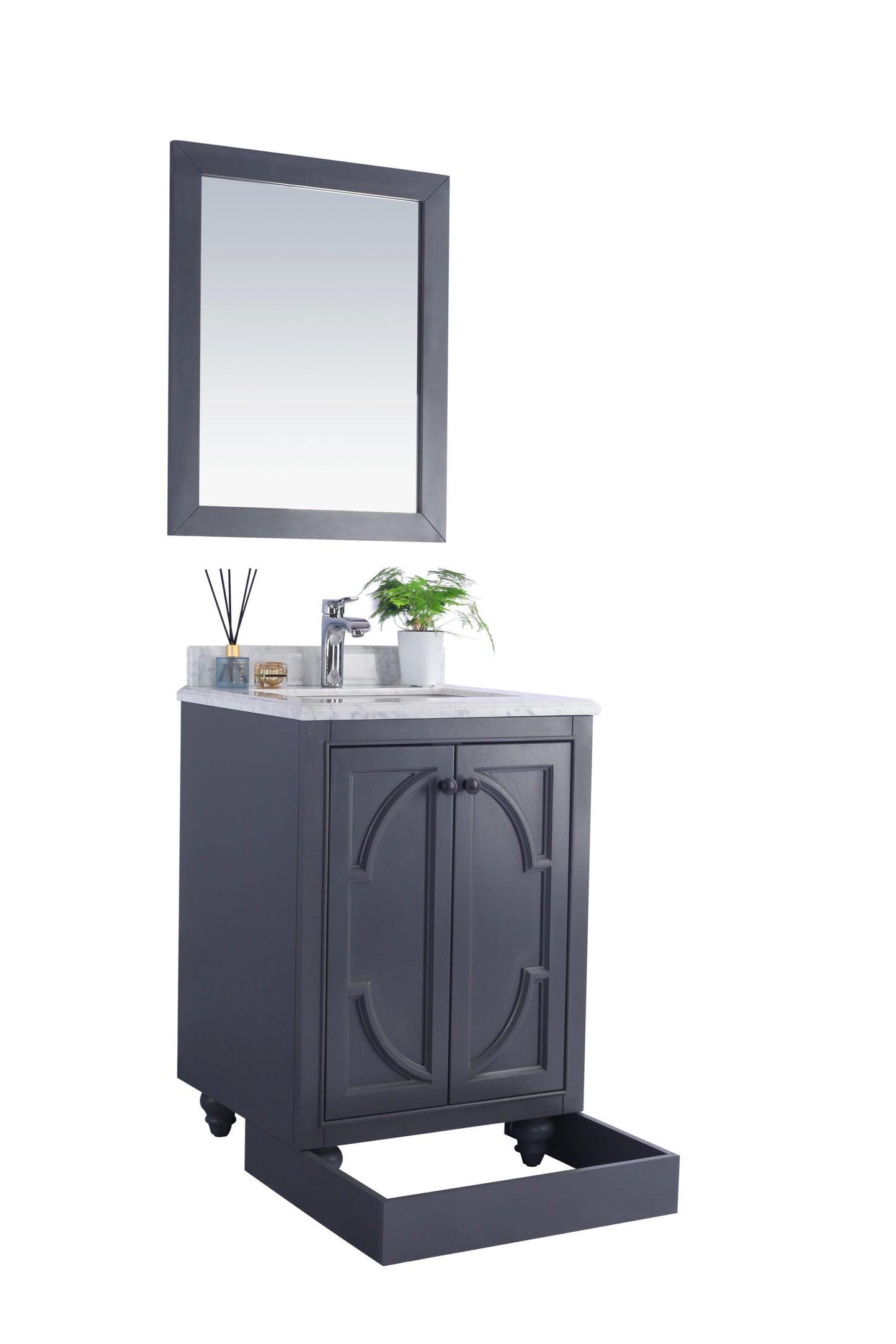 Laviva - Odyssey 24" Maple Grey Bathroom Vanity with White Carrara Marble Countertop