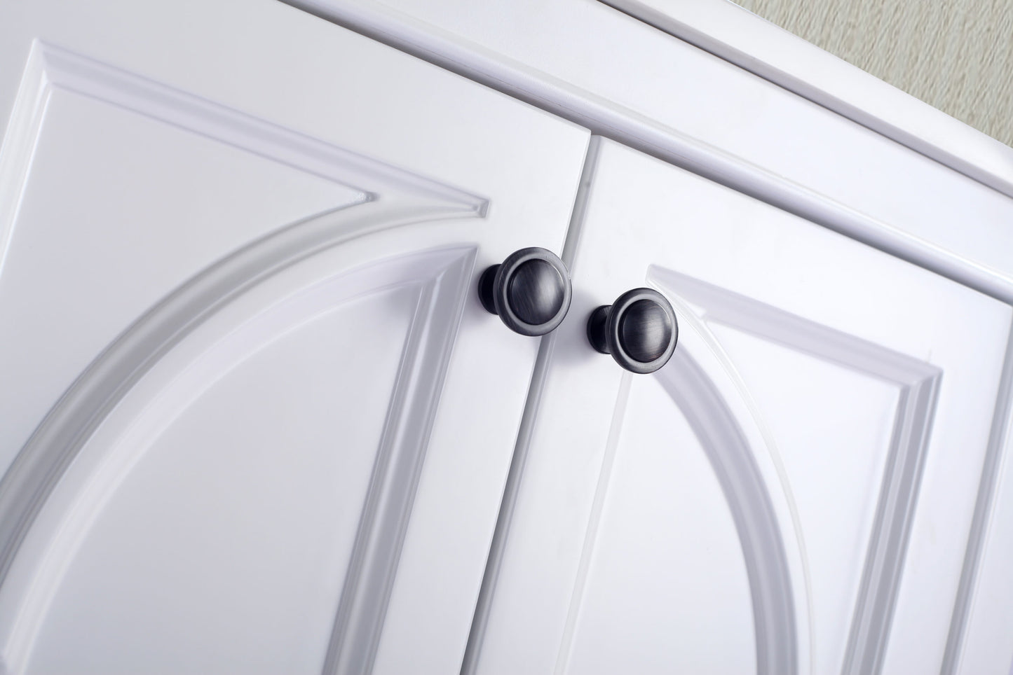 Laviva - Odyssey 24" White Bathroom Vanity with Matte Black VIVA Stone Solid Surface Countertop