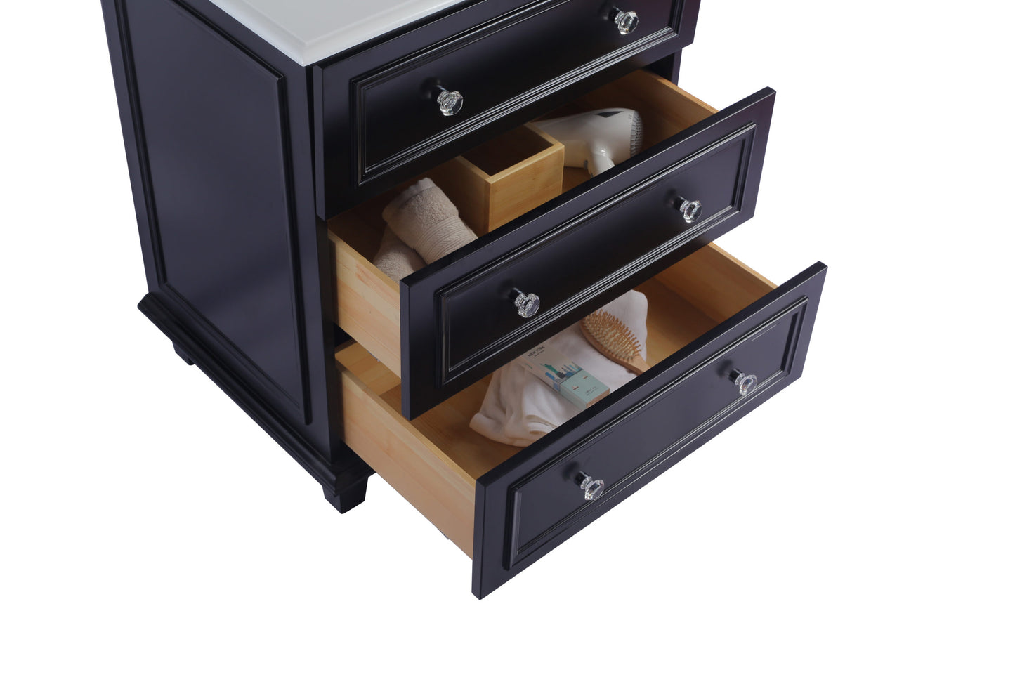 Laviva - Luna 30" Espresso Bathroom Vanity with White Quartz Countertop