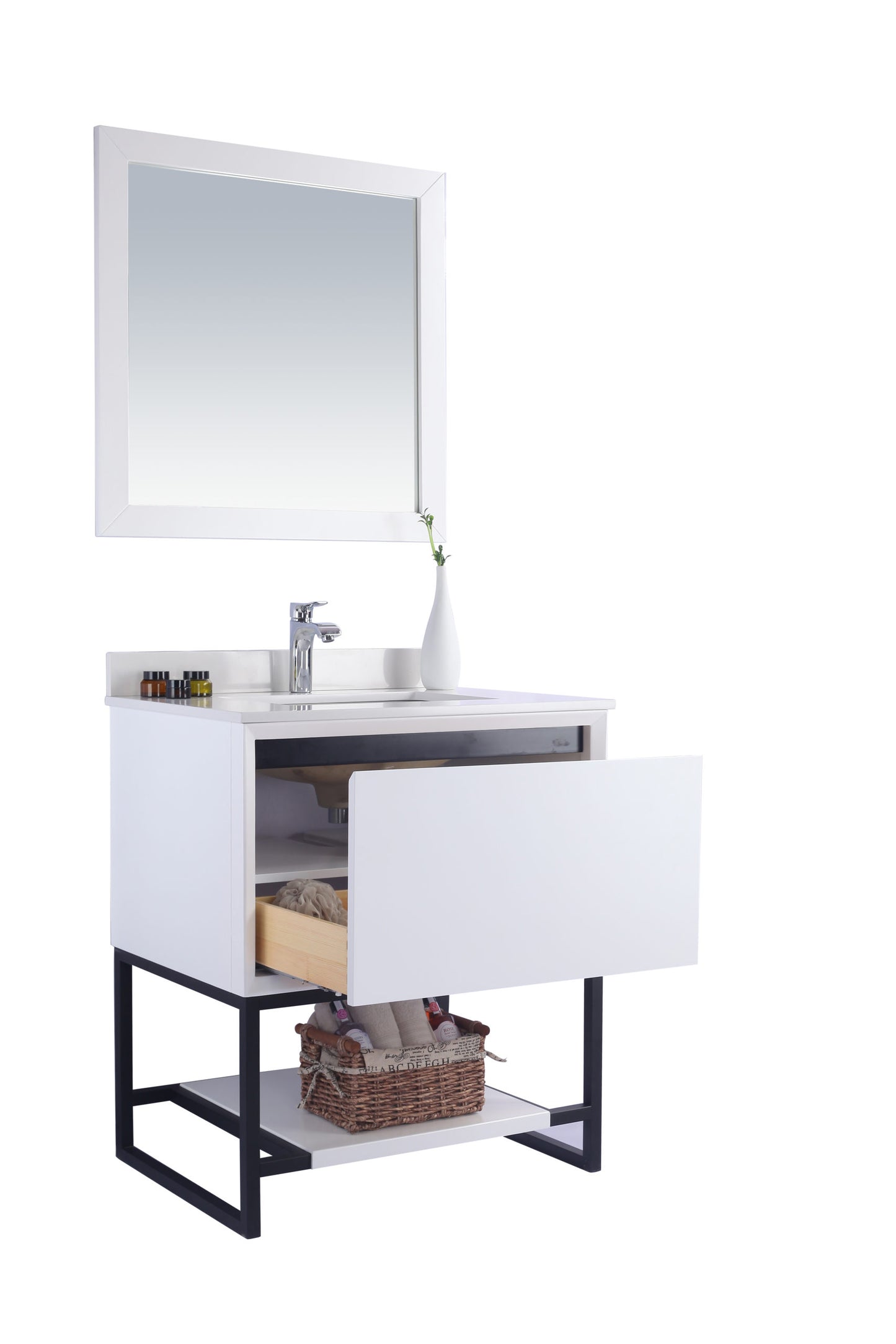 Laviva - Alto 30" White Bathroom Vanity with White Quartz Countertop