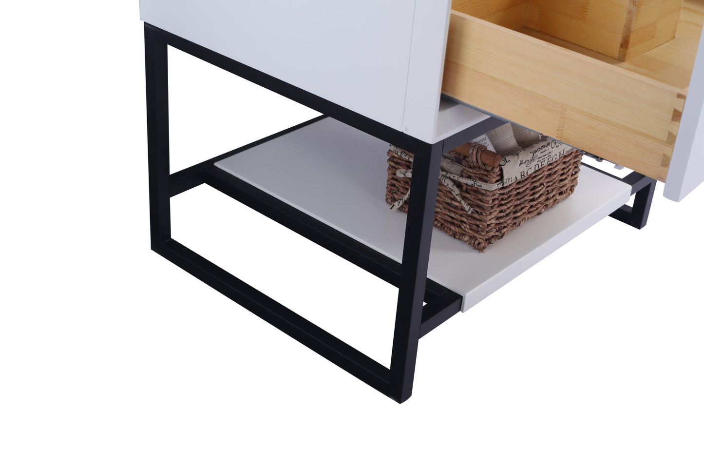Laviva - Alto 30" White Bathroom Vanity with White Stripes Marble Countertop