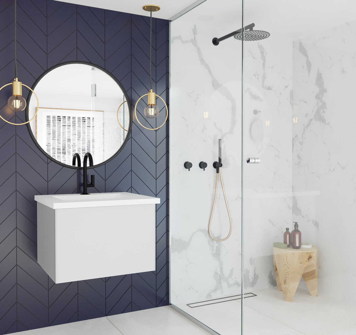 Laviva - Vitri 24" Cloud White Bathroom Vanity with VIVA Stone Matte White Solid Surface Countertop
