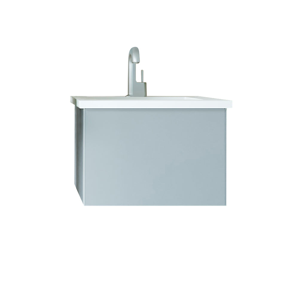 Laviva - Vitri 24" Fossil Grey Bathroom Vanity with VIVA Stone Matte White Solid Surface Countertop