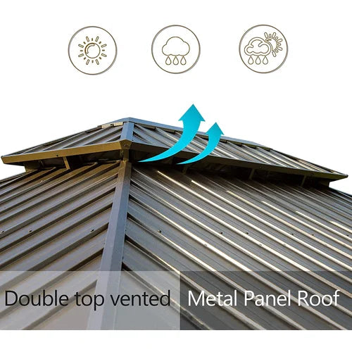 Calaro 20 Ft. W x 12 Ft. D Galvanized Steel Patio Gazebo