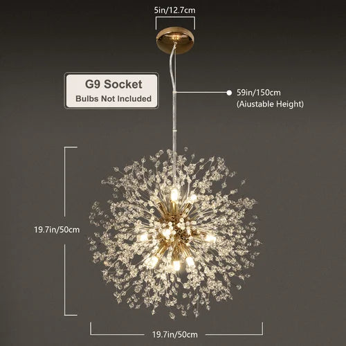Gold Lakeyah Dimmable Sputnik Sphere Chandelier