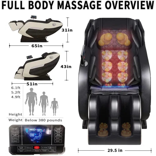 Leather Match Reclining Heated Massage Chair
