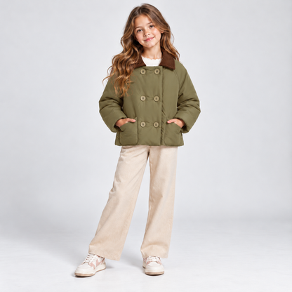 Brookmonts Kids’ Long Padded Winter Coat – Cotton-Filled Corduroy Jacket
