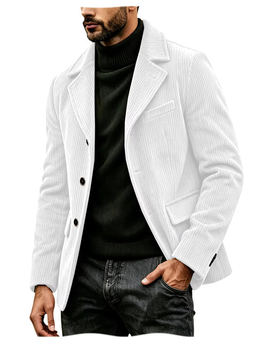 Brookmonts Men's Corduroy Blazer – Vintage Single-Breasted Casual Jacket