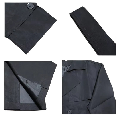Brookmonts Men’s Korean Trench Coat – Long Double-Breasted Windbreaker