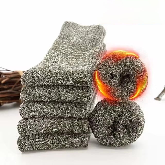 Brookmonts Unisex Thick Winter Socks – 5-Pair Warm Knitted Crew Socks
