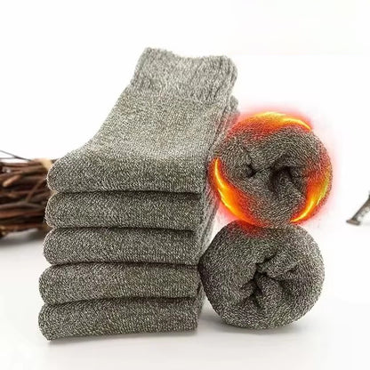 Brookmonts Unisex Thick Winter Socks – 5-Pair Warm Knitted Crew Socks