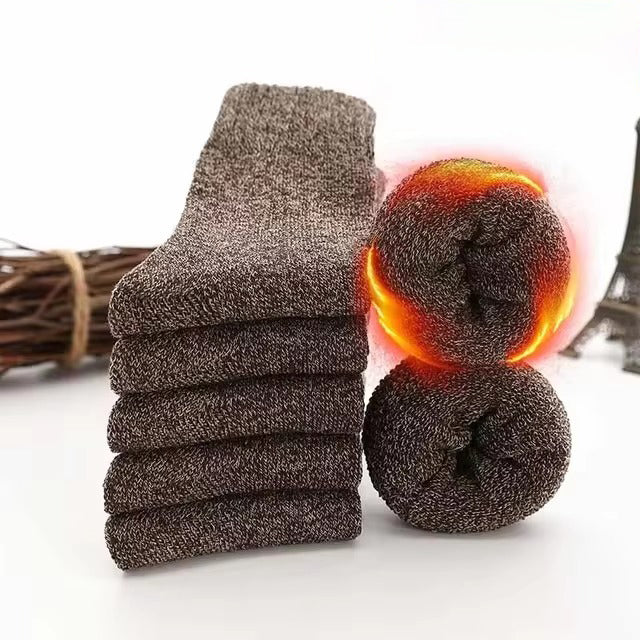 Brookmonts Unisex Thick Winter Socks – 5-Pair Warm Knitted Crew Socks