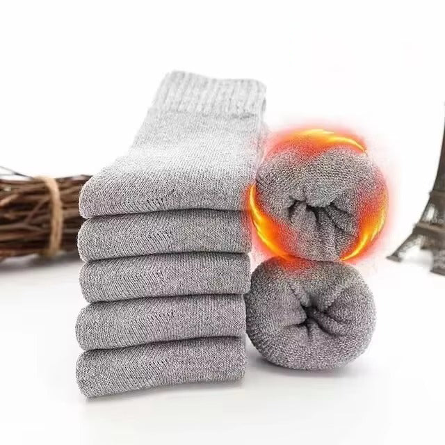 Brookmonts Unisex Thick Winter Socks – 5-Pair Warm Knitted Crew Socks