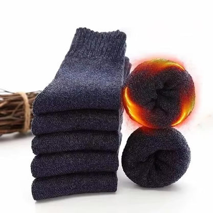 Brookmonts Unisex Thick Winter Socks – 5-Pair Warm Knitted Crew Socks