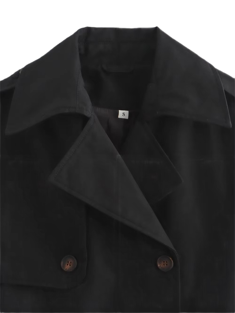 Brookmonts Women's Cropped Trench Jacket – Double-Breasted Vintage Coat