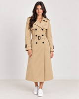 Brookmonts Women's Double-Breasted Trench Coat – Belted Mid-Length Coat