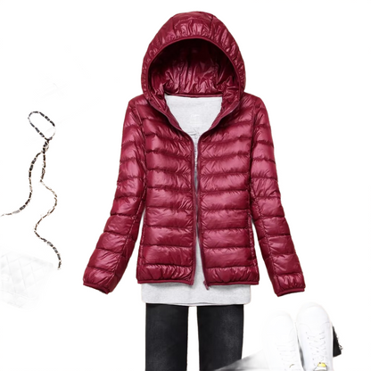 Brookmonts Women's Down Puffer Jacket – Lightweight Hooded Winter Coat