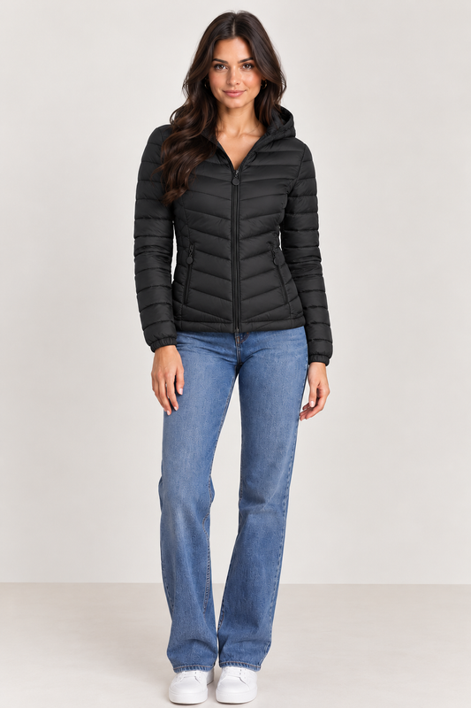 Brookmonts Women’s Hooded Puffer Jacket – Lightweight Quilted Winter Coat