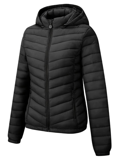 Brookmonts Women’s Hooded Puffer Jacket – Lightweight Quilted Winter Coat