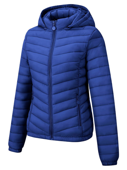 Brookmonts Women’s Hooded Puffer Jacket – Lightweight Quilted Winter Coat