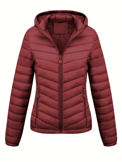 Brookmonts Women’s Hooded Puffer Jacket – Lightweight Quilted Winter Coat