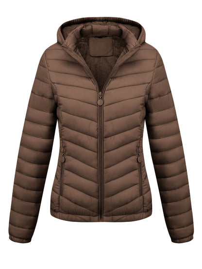 Brookmonts Women’s Hooded Puffer Jacket – Lightweight Quilted Winter Coat