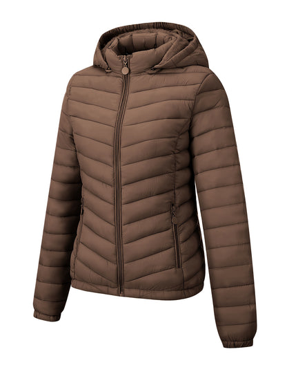 Brookmonts Women’s Hooded Puffer Jacket – Lightweight Quilted Winter Coat