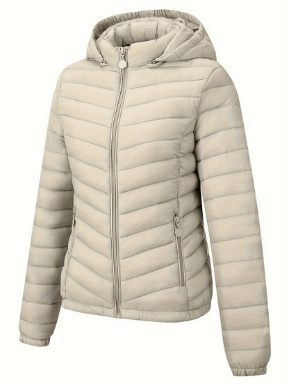 Brookmonts Women’s Hooded Puffer Jacket – Lightweight Quilted Winter Coat