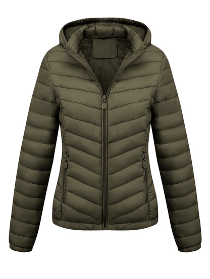 Brookmonts Women’s Hooded Puffer Jacket – Lightweight Quilted Winter Coat