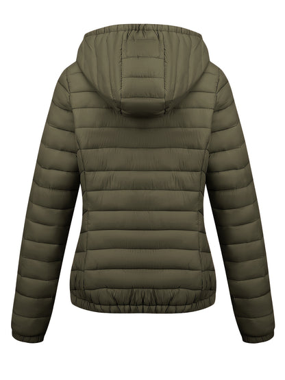 Brookmonts Women’s Hooded Puffer Jacket – Lightweight Quilted Winter Coat