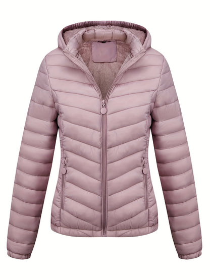 Brookmonts Women’s Hooded Puffer Jacket – Lightweight Quilted Winter Coat