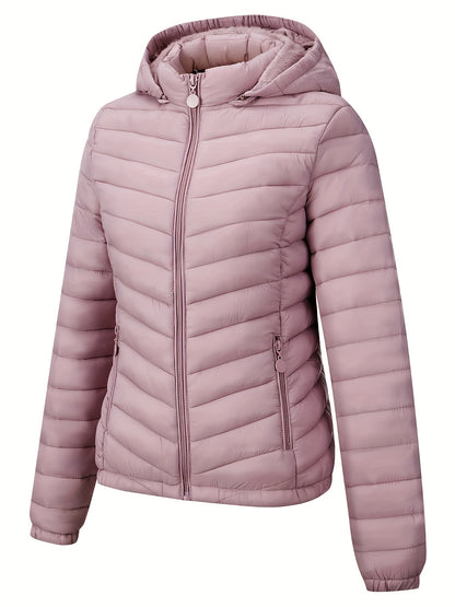 Brookmonts Women’s Hooded Puffer Jacket – Lightweight Quilted Winter Coat