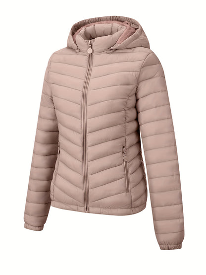 Brookmonts Women’s Hooded Puffer Jacket – Lightweight Quilted Winter Coat