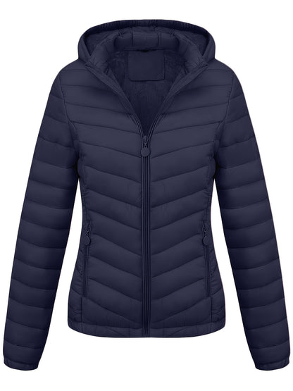 Brookmonts Women’s Hooded Puffer Jacket – Lightweight Quilted Winter Coat