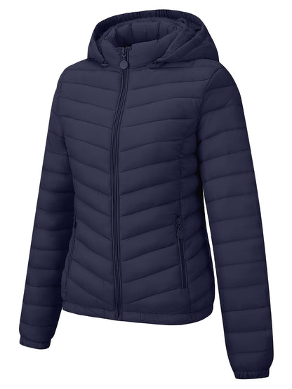 Brookmonts Women’s Hooded Puffer Jacket – Lightweight Quilted Winter Coat