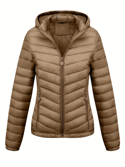 Brookmonts Women’s Hooded Puffer Jacket – Lightweight Quilted Winter Coat