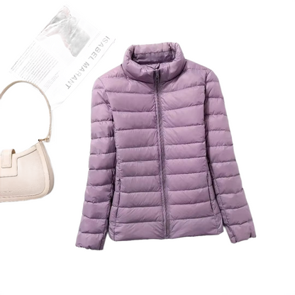 Brookmonts Women’s Lightweight Down Puffer Jacket – Slim Fit Zip-Up Coat